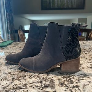 Toms Suede Booties - Gray Blue - Size 8.5